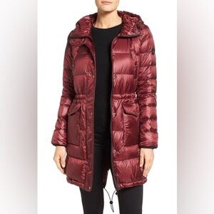 Bernardo Burgundy Primaloft Quilted Packable Puffer Coat, S